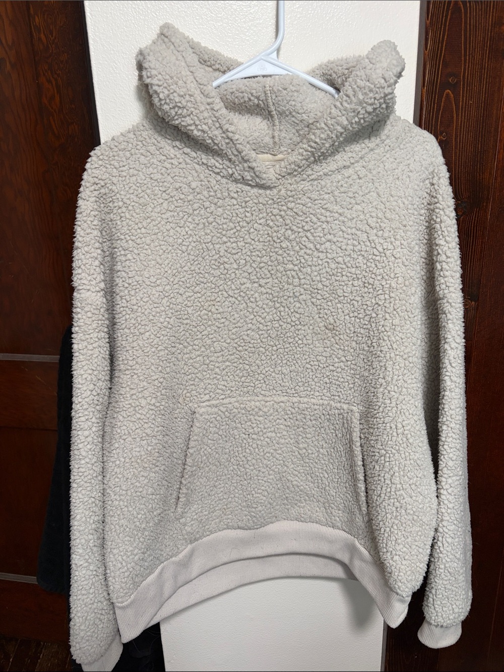 American Eagle Outfitters Cream Sherpa Cowl Neck Pullover